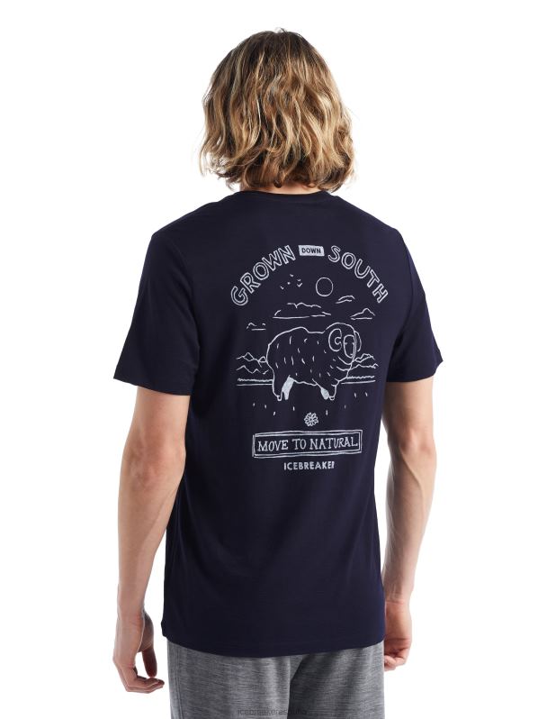Icebreaker hombres camiseta de manga corta merino tech lite ii cultivada en el sur 0V2J0484 ropa azul marino de medianoche