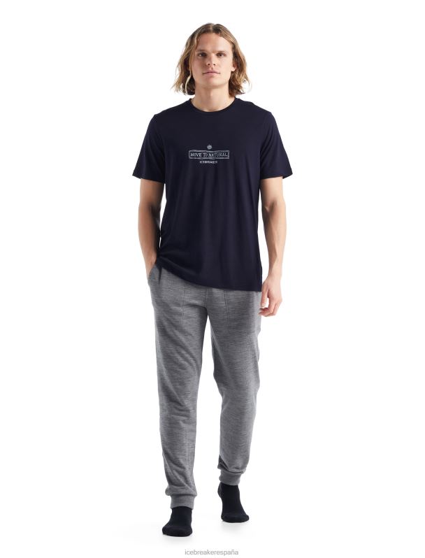 Icebreaker hombres camiseta de manga corta merino tech lite ii cultivada en el sur 0V2J0484 ropa azul marino de medianoche