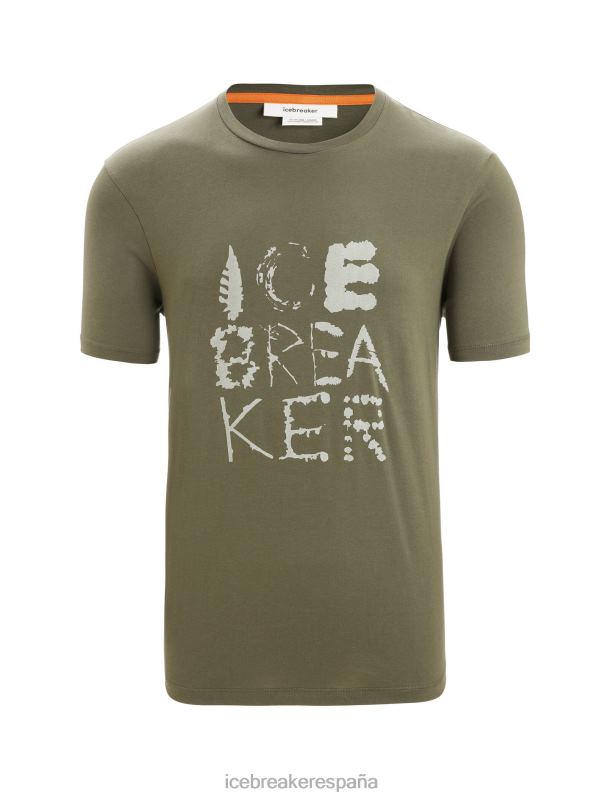 Icebreaker hombres camiseta manga corta algodon tencel logo natural 0V2J089 ropa cargarse