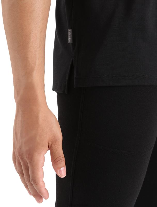 Icebreaker hombres camiseta manga corta merino esfera ii 0V2J03 ropa negro