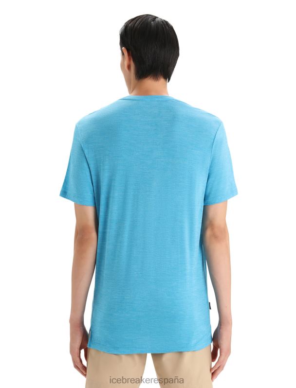 Icebreaker hombres camiseta manga corta merino esfera ii 0V2J06 ropa geo azul brezo