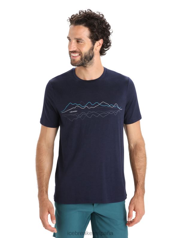 Icebreaker hombres camiseta manga corta merino tech lite ii 0V2J033 ropa azul marino de medianoche
