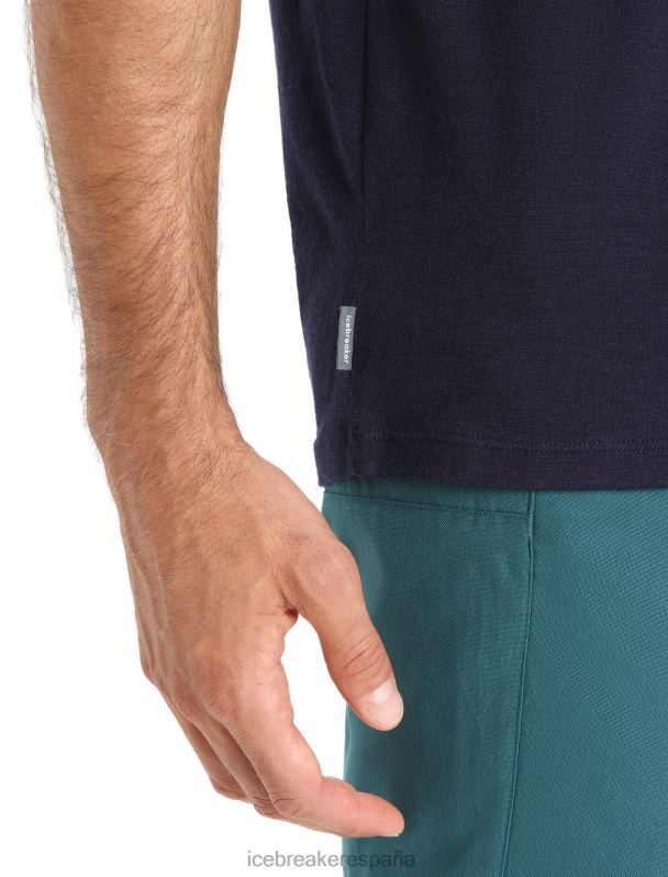 Icebreaker hombres camiseta manga corta merino tech lite ii 0V2J033 ropa azul marino de medianoche
