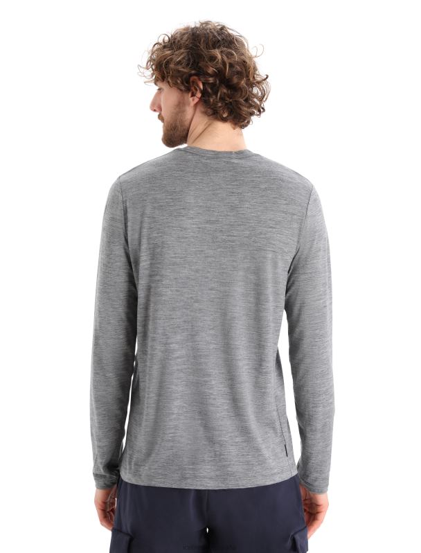 Icebreaker hombres camiseta manga larga merino tech lite ii esquí yeti 0V2J0342 ropa brezo de piedra arenisca