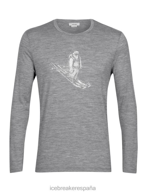 Icebreaker hombres camiseta manga larga merino tech lite ii esquí yeti 0V2J0342 ropa brezo de piedra arenisca
