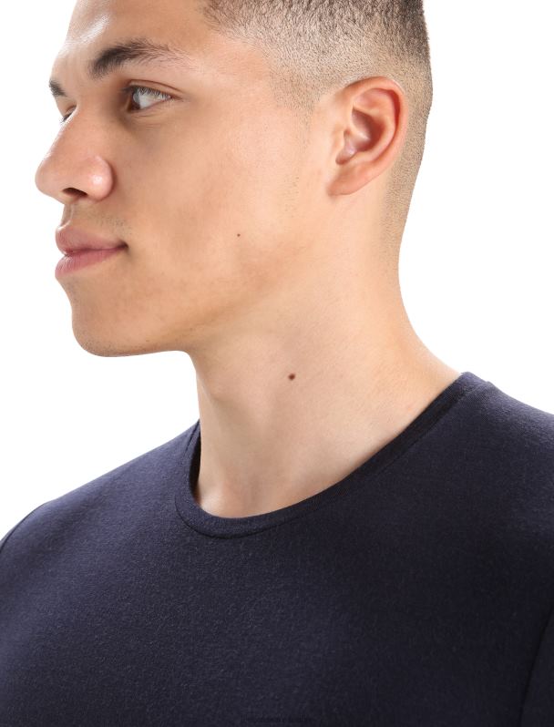Icebreaker hombres camiseta merino anatomica manga corta 0V2J0129 ropa azul marino de medianoche
