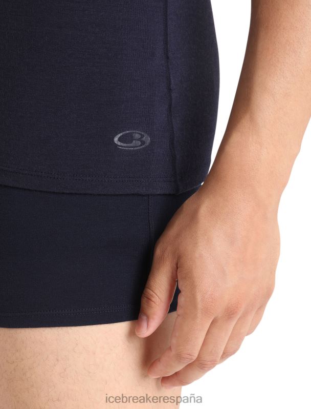 Icebreaker hombres camiseta merino anatomica manga corta 0V2J0129 ropa azul marino de medianoche
