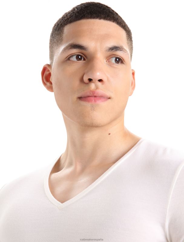 Icebreaker hombres camiseta merino anatomica manga corta cuello v 0V2J0124 ropa nieve