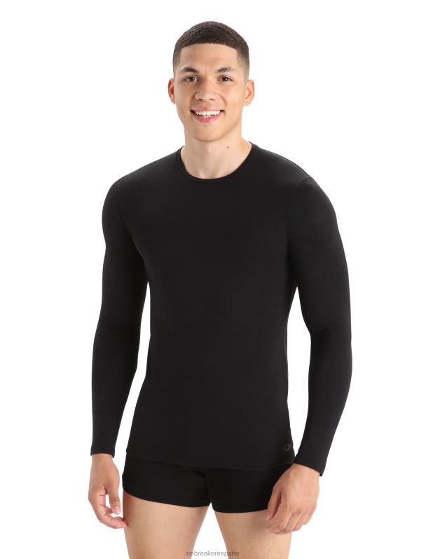 Icebreaker hombres camiseta merino anatomica manga larga 0V2J01 ropa negro