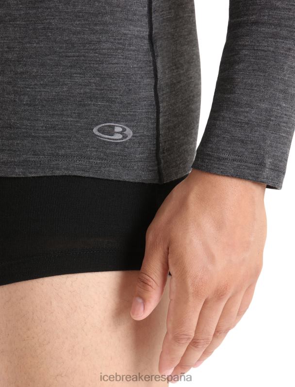 Icebreaker hombres camiseta merino anatomica manga larga 0V2J02 ropa brezo azabache