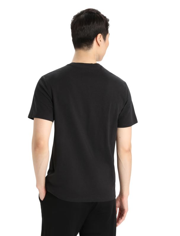 Icebreaker hombres camiseta merino central clásica manga corta 0V2J047 ropa negro