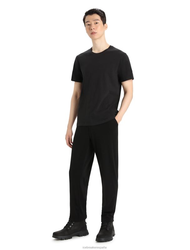 Icebreaker hombres camiseta merino central clásica manga corta 0V2J047 ropa negro