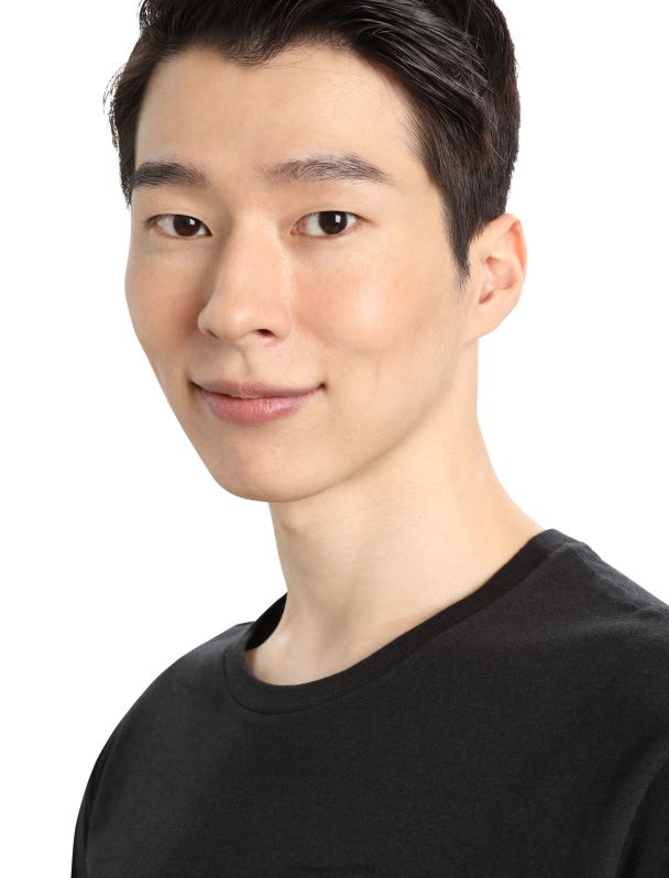 Icebreaker hombres camiseta merino central clásica manga corta 0V2J047 ropa negro