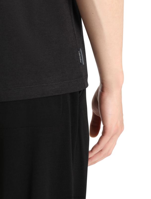 Icebreaker hombres camiseta merino central clásica manga corta 0V2J047 ropa negro