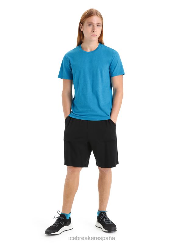 Icebreaker hombres camiseta merino central clásica manga corta 0V2J050 ropa geo azul