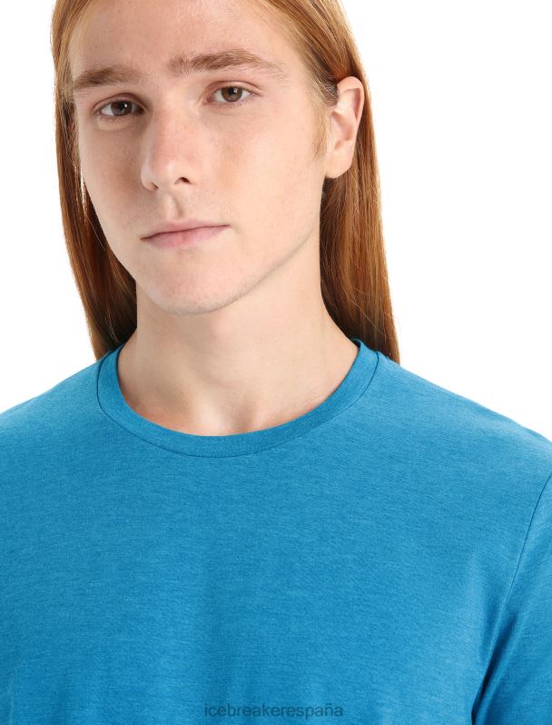 Icebreaker hombres camiseta merino central clásica manga corta 0V2J050 ropa geo azul