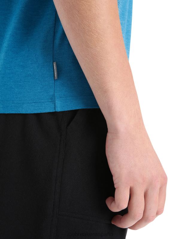 Icebreaker hombres camiseta merino central clásica manga corta 0V2J050 ropa geo azul