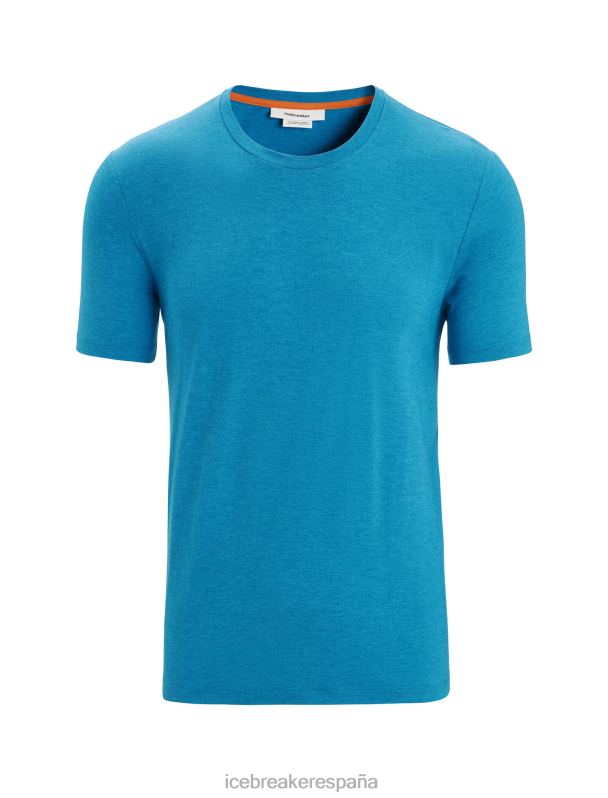 Icebreaker hombres camiseta merino central clásica manga corta 0V2J050 ropa geo azul