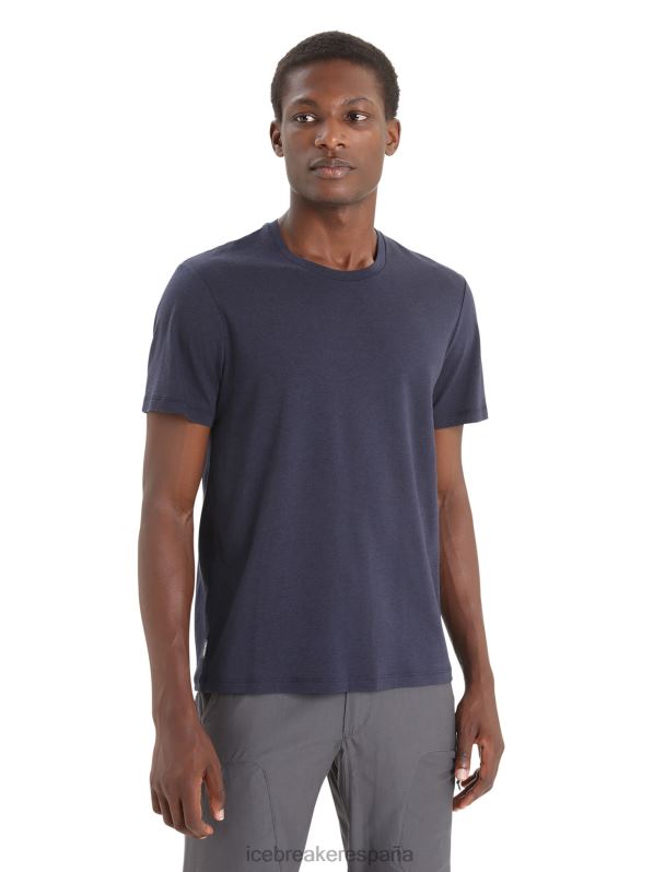 Icebreaker hombres camiseta merino central clásica manga corta 0V2J051 ropa azul marino de medianoche