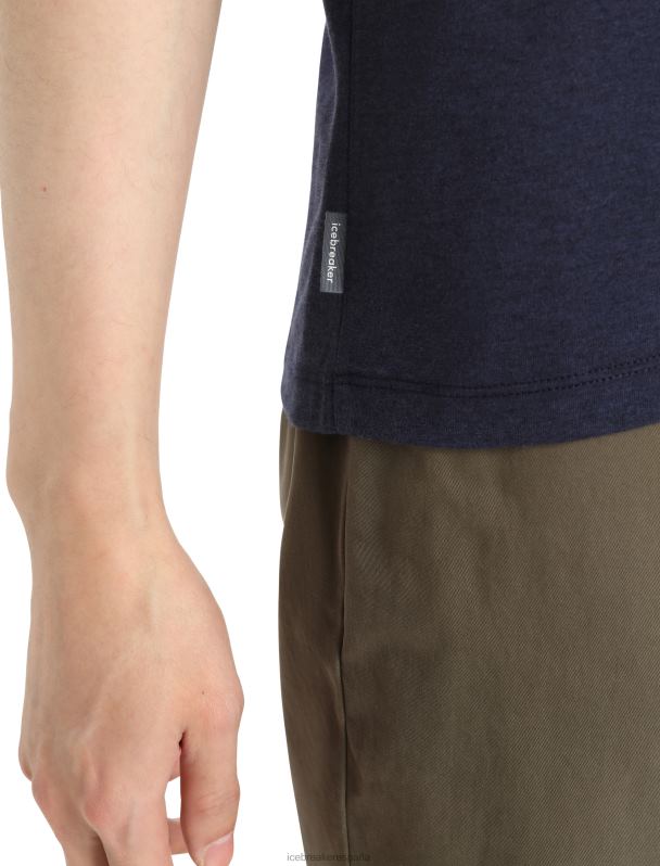 Icebreaker hombres camiseta merino central classic manga corta caravana 0V2J0356 ropa azul marino de medianoche