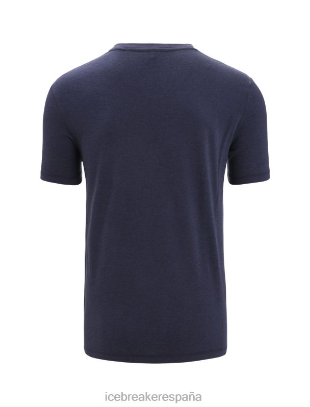 Icebreaker hombres camiseta merino central classic manga corta historia 0V2J052 ropa azul marino de medianoche