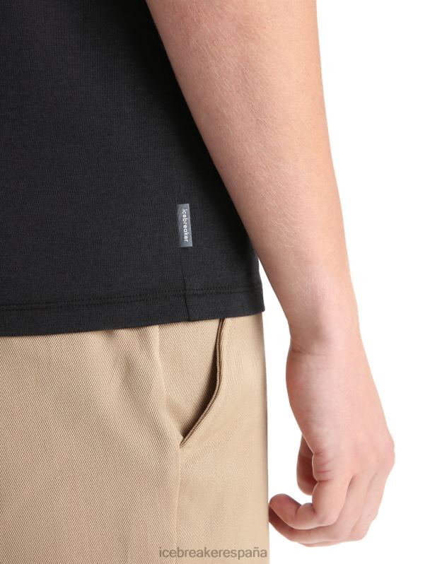 Icebreaker hombres camiseta merino central classic manga corta nutria paddle 0V2J060 ropa negro