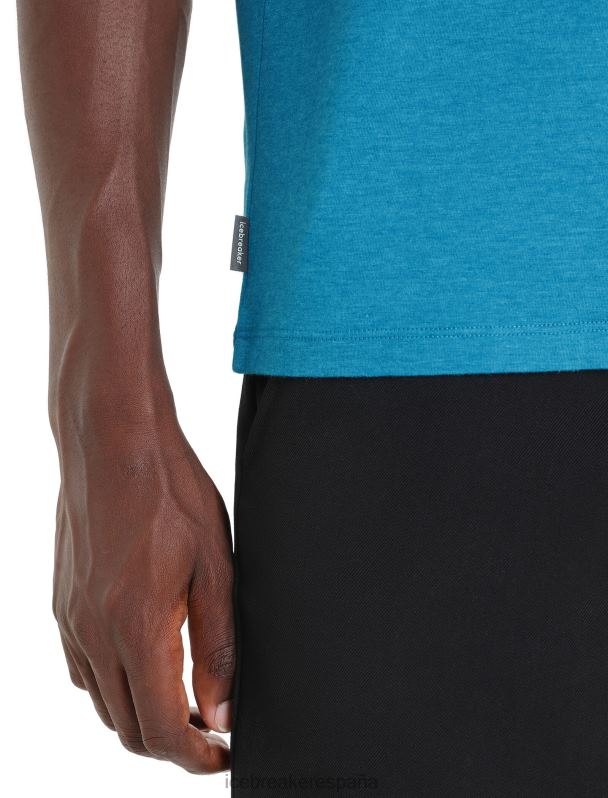 Icebreaker hombres camiseta merino central classic manga corta nutria paddle 0V2J061 ropa geo azul