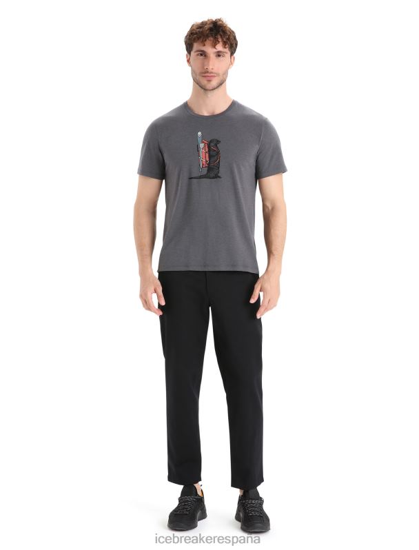 Icebreaker hombres camiseta merino central classic manga corta nutria paddle 0V2J062 ropa monzón