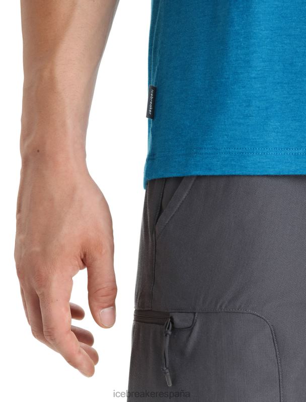 Icebreaker hombres camiseta merino central classic manga corta st anton 0V2J034 ropa geo azul