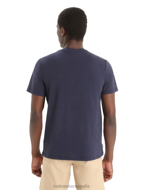 Icebreaker hombres camiseta merino central classic manga corta st anton 0V2J035 ropa azul marino de medianoche