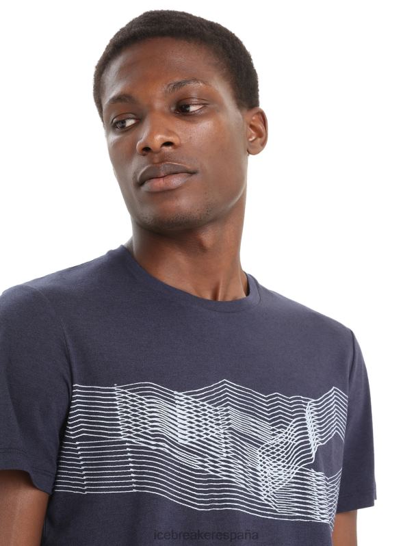 Icebreaker hombres camiseta merino central classic manga corta st anton 0V2J035 ropa azul marino de medianoche