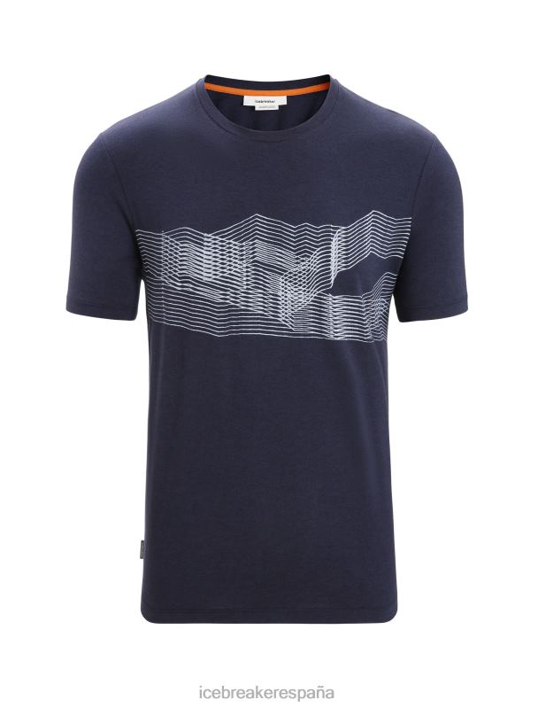 Icebreaker hombres camiseta merino central classic manga corta st anton 0V2J035 ropa azul marino de medianoche