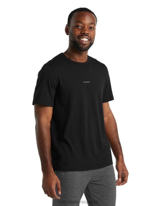 Icebreaker hombres camiseta merino central manga corta 0V2J0492 ropa negro