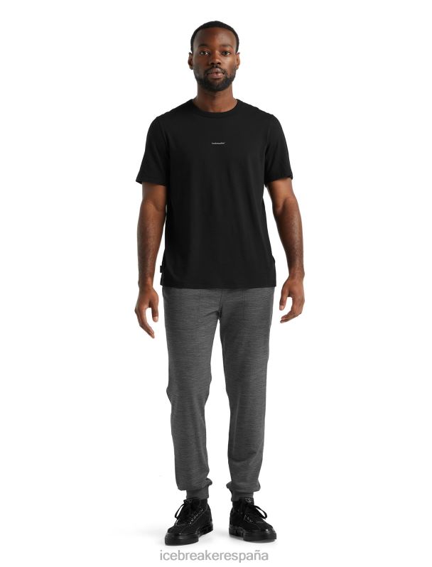 Icebreaker hombres camiseta merino central manga corta 0V2J0492 ropa negro