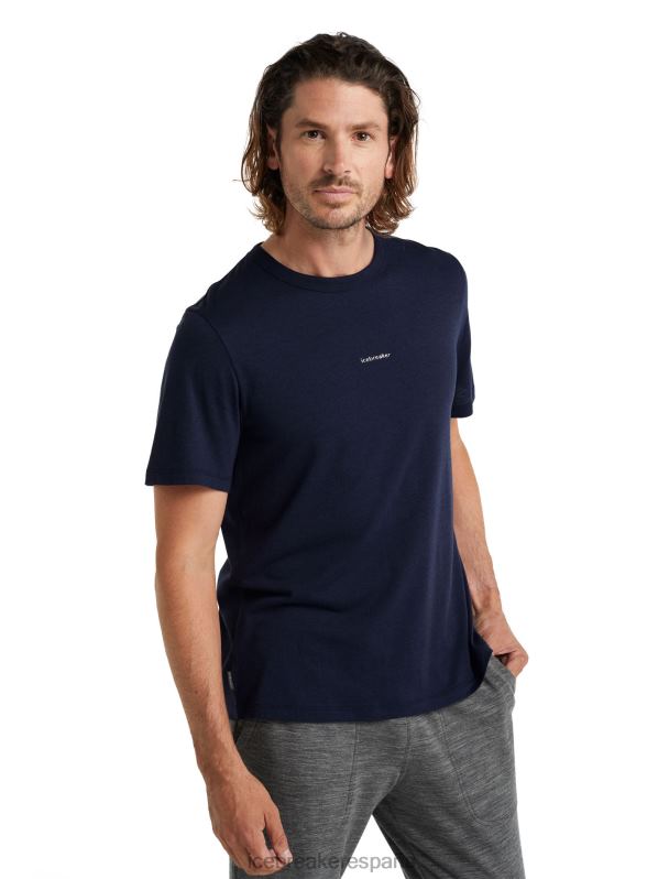 Icebreaker hombres camiseta merino central manga corta 0V2J0494 ropa azul marino de medianoche