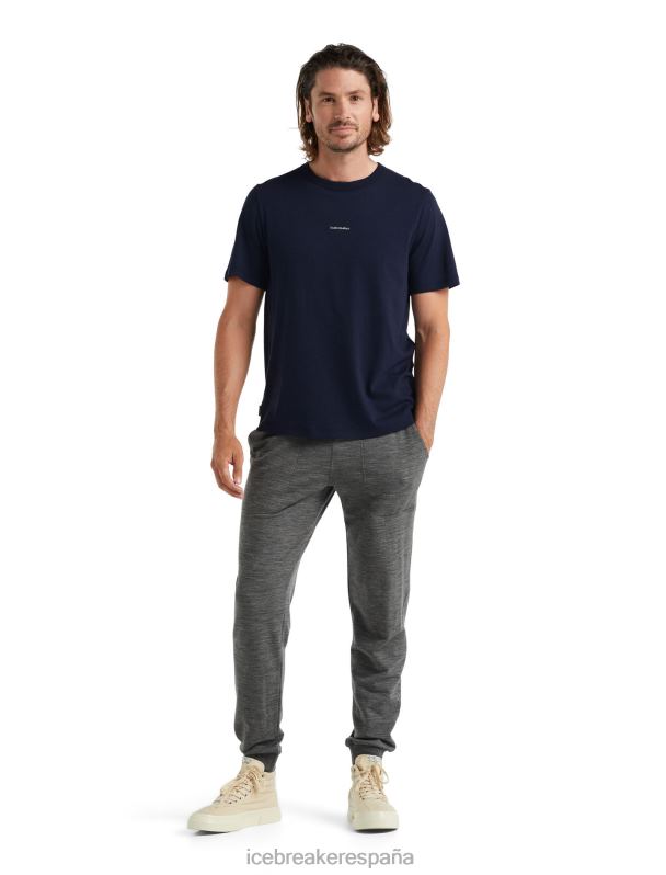 Icebreaker hombres camiseta merino central manga corta 0V2J0494 ropa azul marino de medianoche
