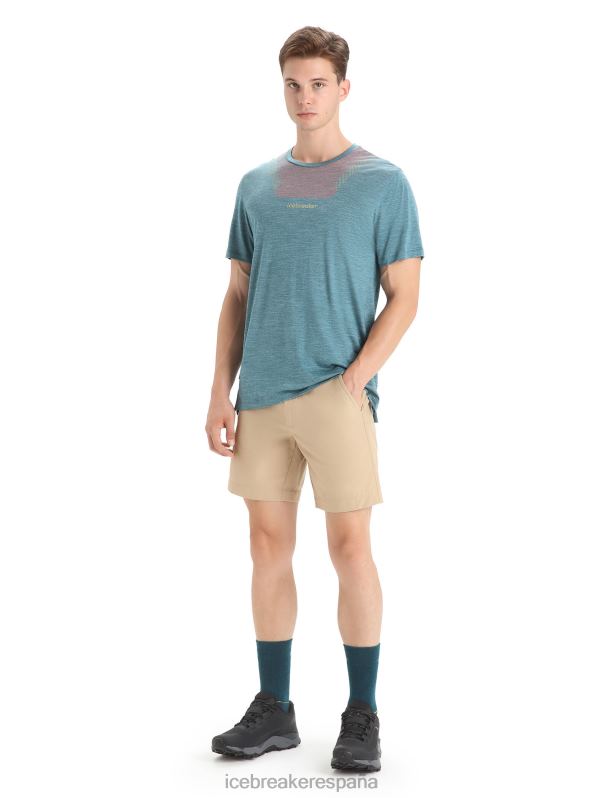 Icebreaker hombres camiseta merino esfera ii manga corta hitt 0V2J084 ropa brezo gloria verde