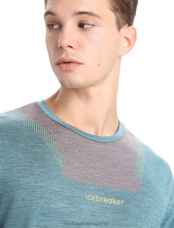 Icebreaker hombres camiseta merino esfera ii manga corta hitt 0V2J084 ropa brezo gloria verde