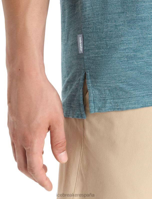 Icebreaker hombres camiseta merino esfera ii manga corta hitt 0V2J084 ropa brezo gloria verde