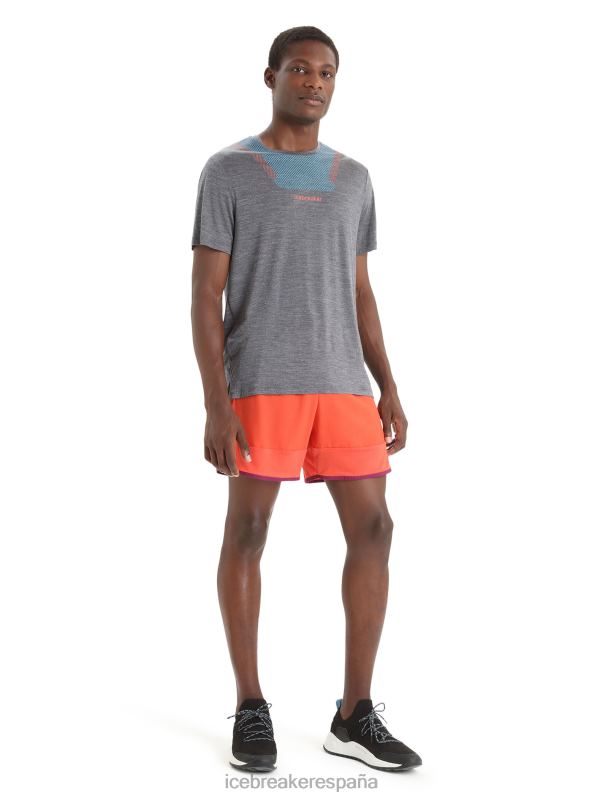 Icebreaker hombres camiseta merino esfera ii manga corta hitt 0V2J085 ropa jaspeado azul marino medianoche