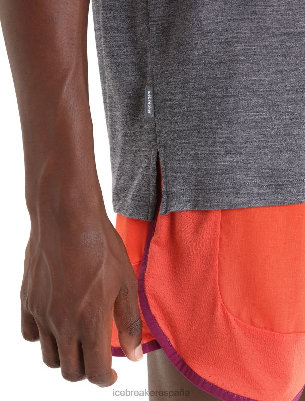 Icebreaker hombres camiseta merino esfera ii manga corta hitt 0V2J085 ropa jaspeado azul marino medianoche