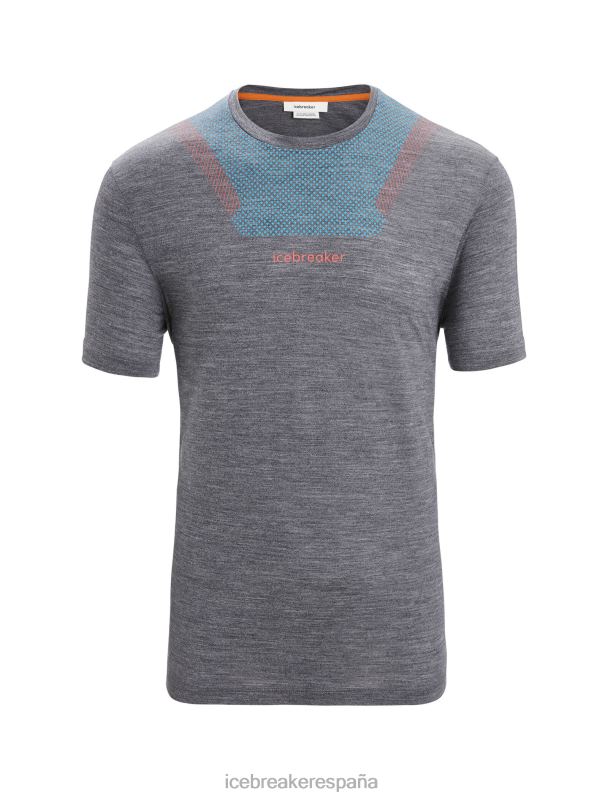 Icebreaker hombres camiseta merino esfera ii manga corta hitt 0V2J085 ropa jaspeado azul marino medianoche