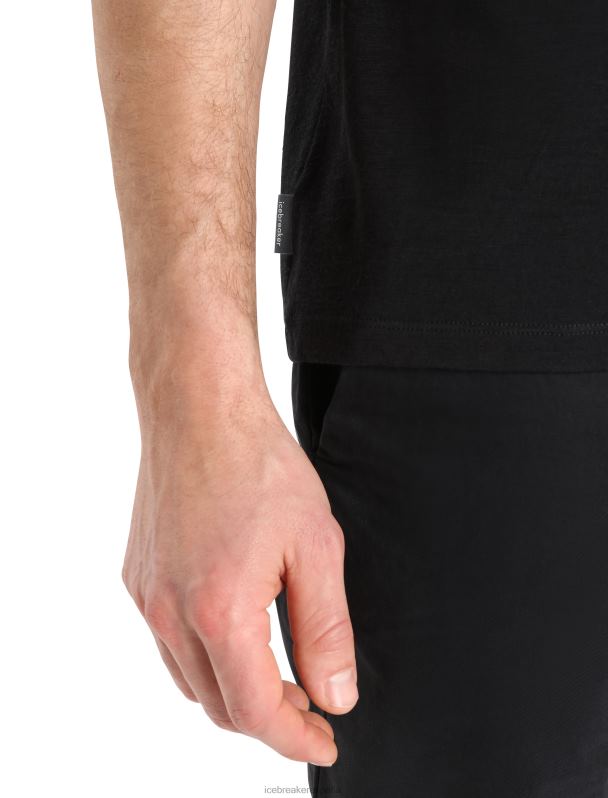 Icebreaker hombres camiseta merino tech lite ii historia manga corta 0V2J0380 ropa negro