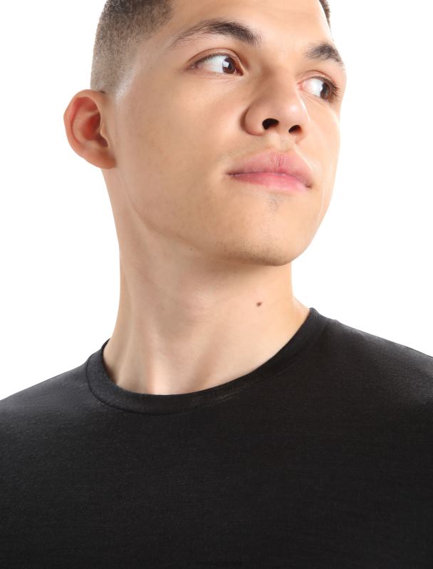 Icebreaker hombres camiseta merino tech lite ii manga corta 0V2J022 ropa negro