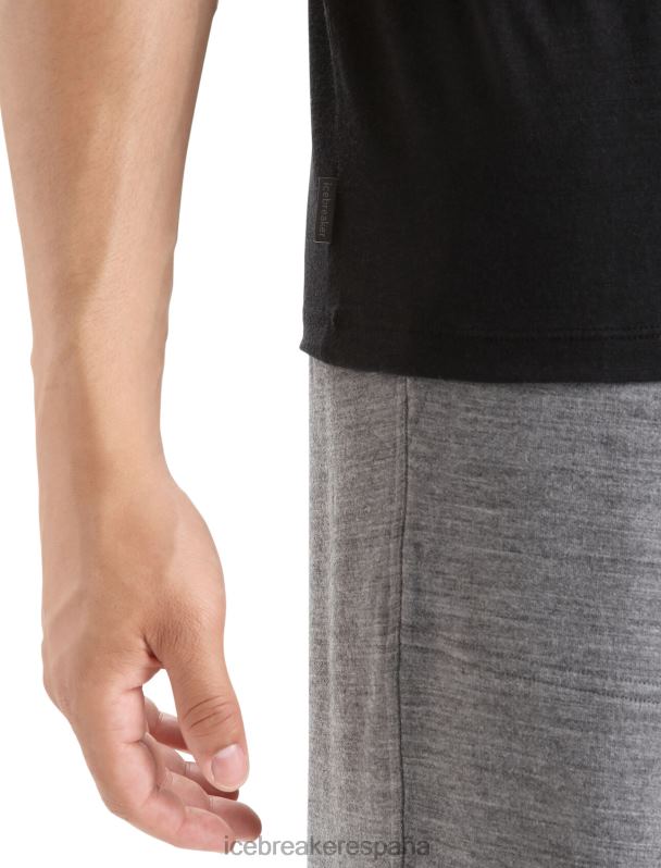 Icebreaker hombres camiseta merino tech lite ii manga corta 0V2J022 ropa negro