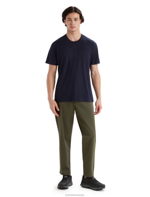 Icebreaker hombres camiseta merino tech lite ii manga corta 0V2J025 ropa azul marino de medianoche