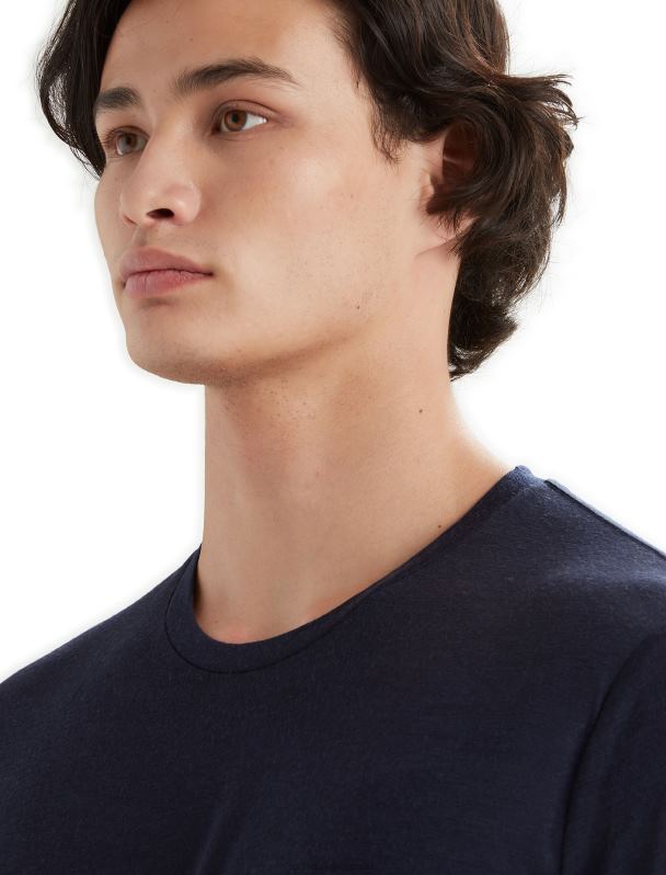 Icebreaker hombres camiseta merino tech lite ii manga corta 0V2J025 ropa azul marino de medianoche