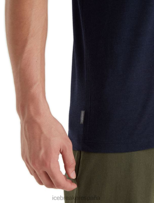Icebreaker hombres camiseta merino tech lite ii manga corta 0V2J025 ropa azul marino de medianoche