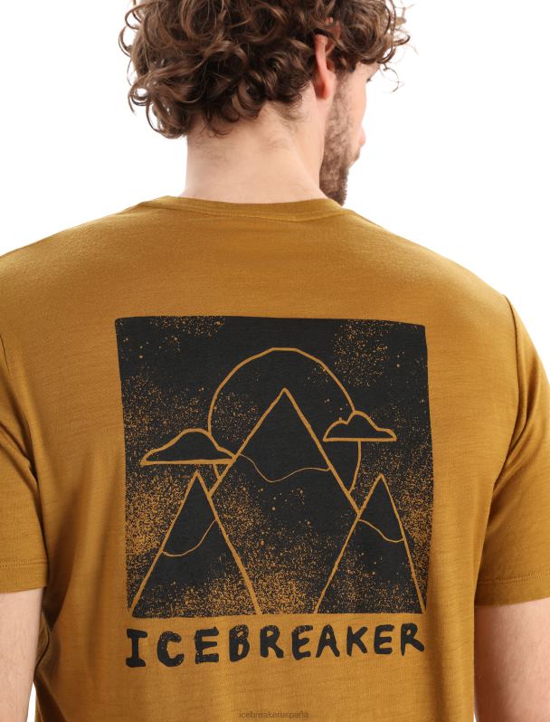 Icebreaker hombres camiseta merino tech lite ii manga corta alp ascension 0V2J0376 ropa Clavo