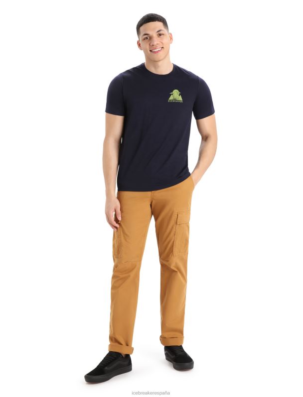 Icebreaker hombres camiseta merino tech lite ii manga corta alp ascension 0V2J0377 ropa azul marino de medianoche